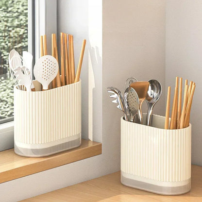 BowLift | Cutlery Organizer Duo | Wall-Mountable Cutlery Holder | No Drilling | Draining Function | 16.5 × 8.5 × 12.5 cm