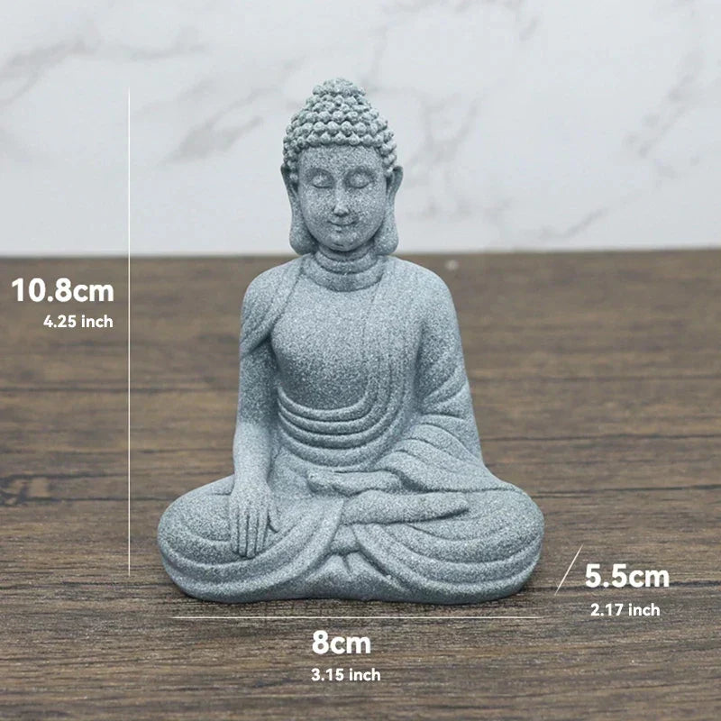 Skanto Skanto | Small Buddha Stone Statue Buddhist Monk Tibetan Buddhism Figures Zen Garden Ornament Meditation Home Aquarium Decoration