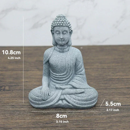 Skanto Skanto | Small Buddha Stone Statue Buddhist Monk Tibetan Buddhism Figures Zen Garden Ornament Meditation Home Aquarium Decoration