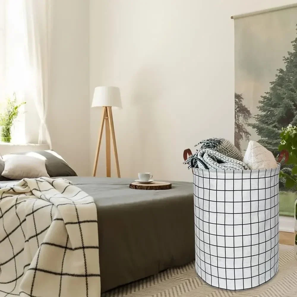 EcoStore Laundry Basket – Foldable Canvas and Linen Laundry Basket with Handles and Drawstring