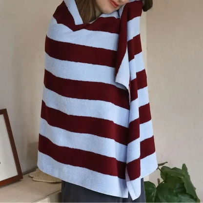 Retro Striped Pure Cotton Towels – Soft & Absorbent | Bowlift