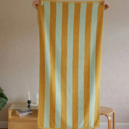 Retro Striped Pure Cotton Towels – Soft & Absorbent | Bowlift