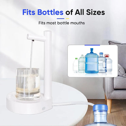 Skanto | Smart Electric Water Dispenser for Desk - USB Charging, 7-Stage Automatic Dispenser for 5-Gallon and Universal Bottles