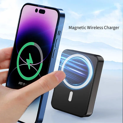 Magnetic wireless power bank with stand
