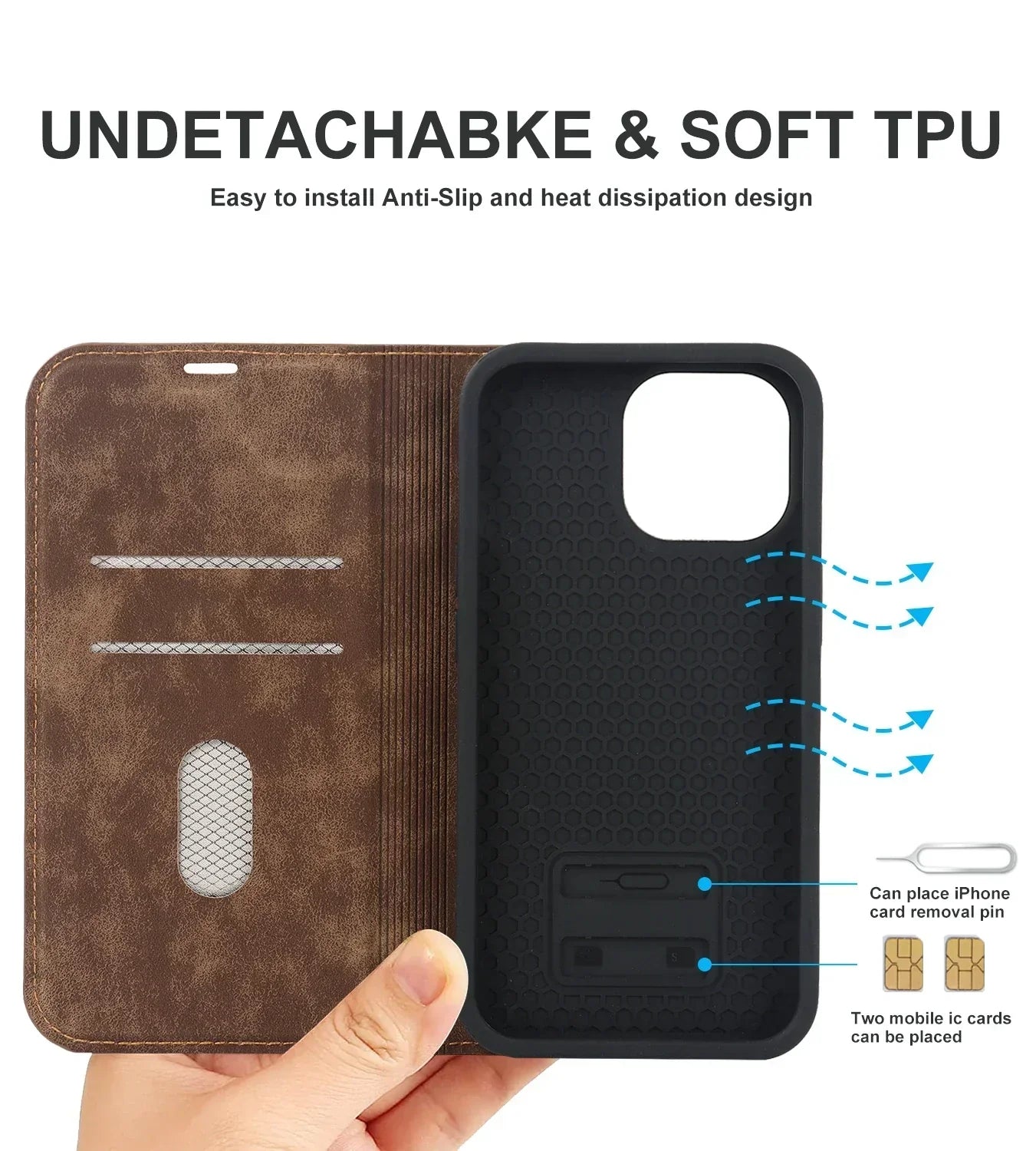 Magnetic Wallet Case MagSafe Wireless Charging - iPhone