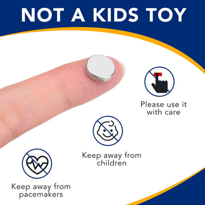Skanto | Super Strong Neodymium Disc Magnets - Powerful Rare Earth Magnets for Fridge, DIY, Building, Science, Crafts & Office Use