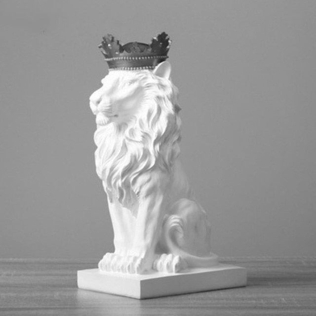 Skanto Tier Figur Resin Crown Lion Statue Handmade Artwork Gift Home Office Decor Ornament Living Room Desk Home Decor