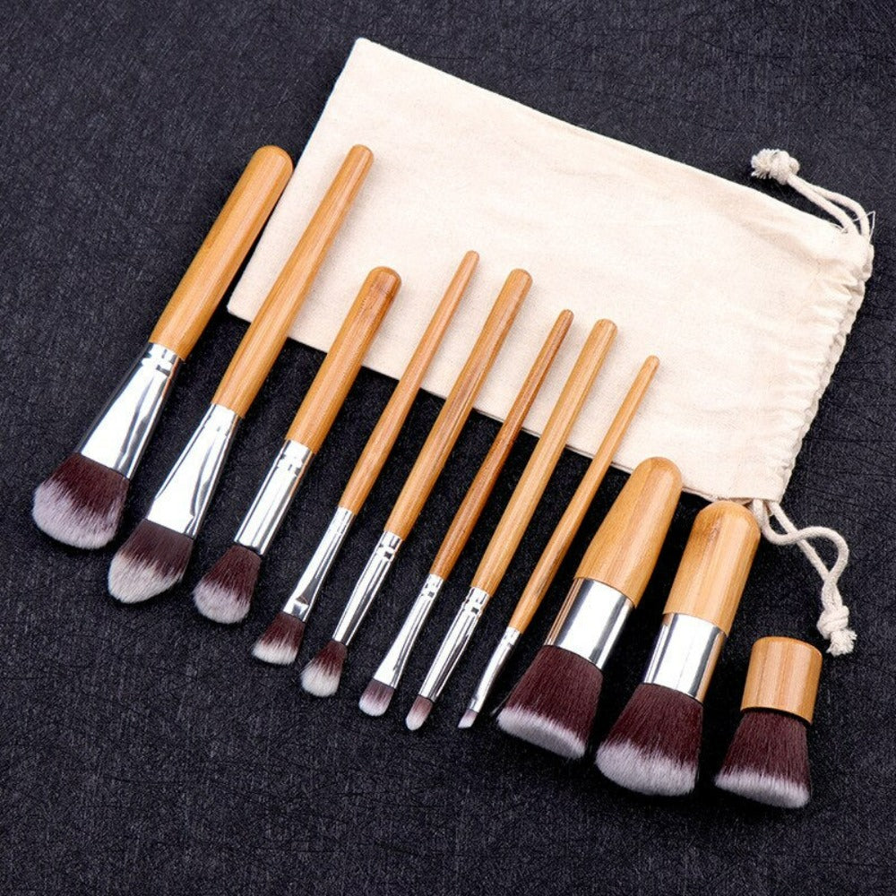 Skanto-Piece Bamboo Makeup Brush Collection