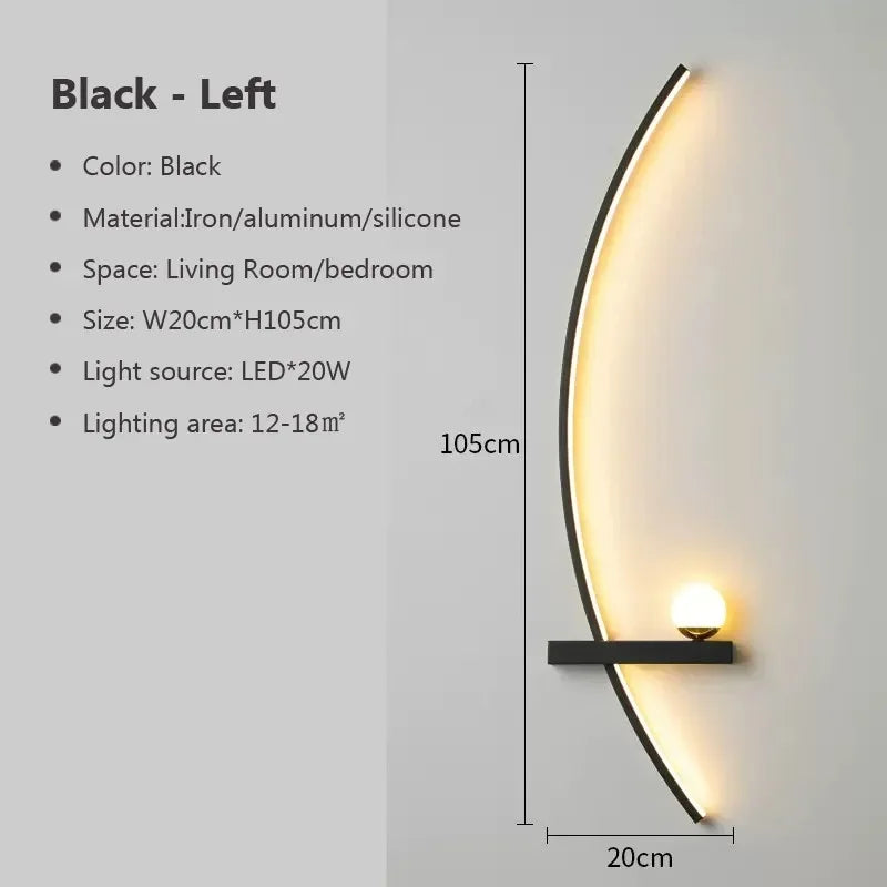 Skanto | Contemporary Edge Wall Lamp – Black & Gold Indoor/Outdoor Lighting for Modern Spaces