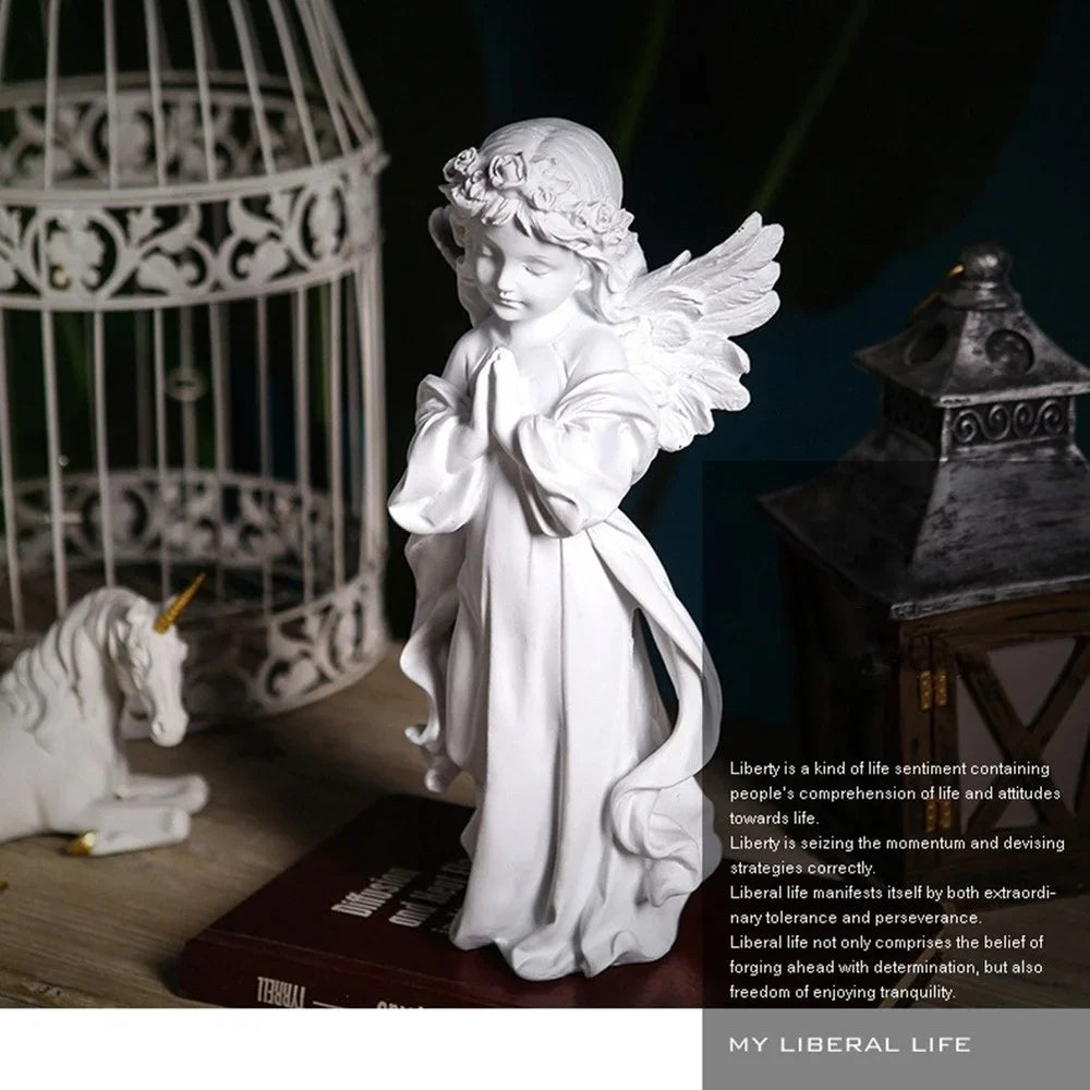 Skanto Decor - Artistic Resin Angel Figurine for Store Sculpture Modern Art