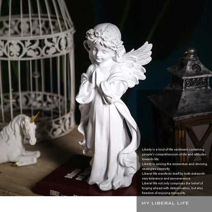 Skanto Decor - Artistic Resin Angel Figurine for Store Sculpture Modern Art