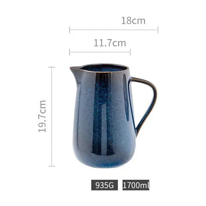 Laguna Kiln Blue Ceramic Pitcher Bowlift
