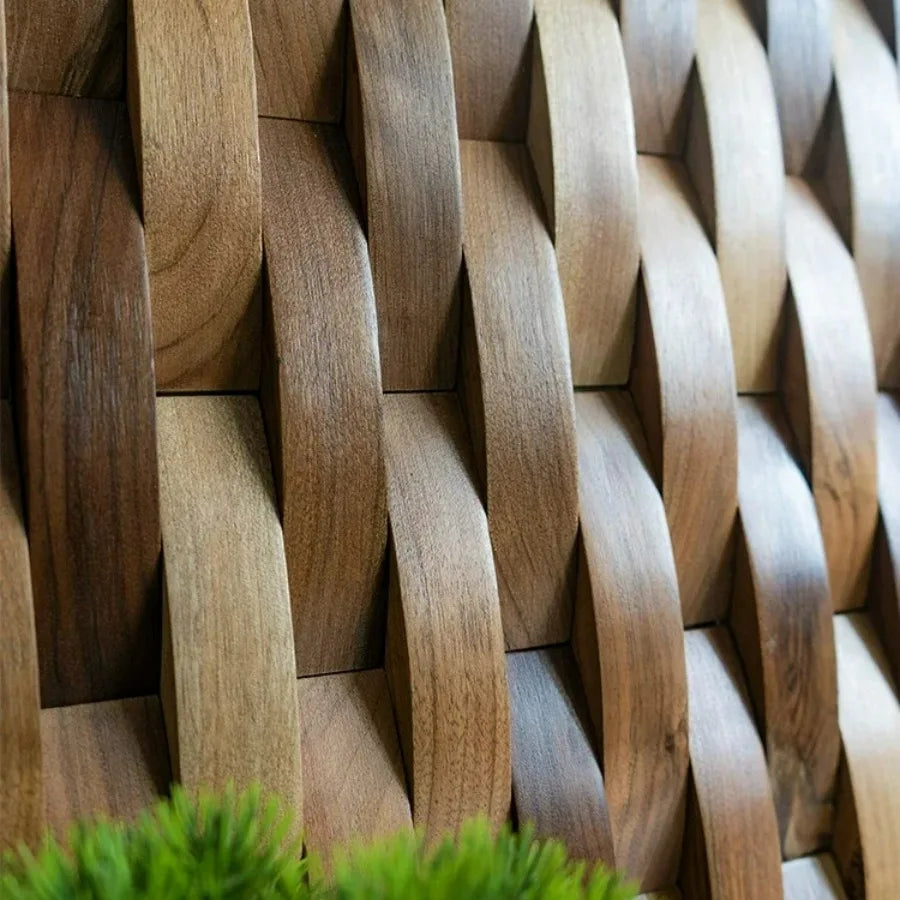 Skanto | 3D Mosaic Wall Panel | Solid Wood & Acoustic Diffuser | 30x30 cm