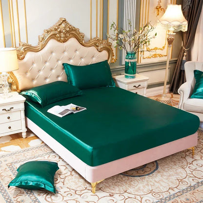 Skanto Silk Satin Elastic Fitted Sheet with FREE* Silk Satin Pillowcase Skanto