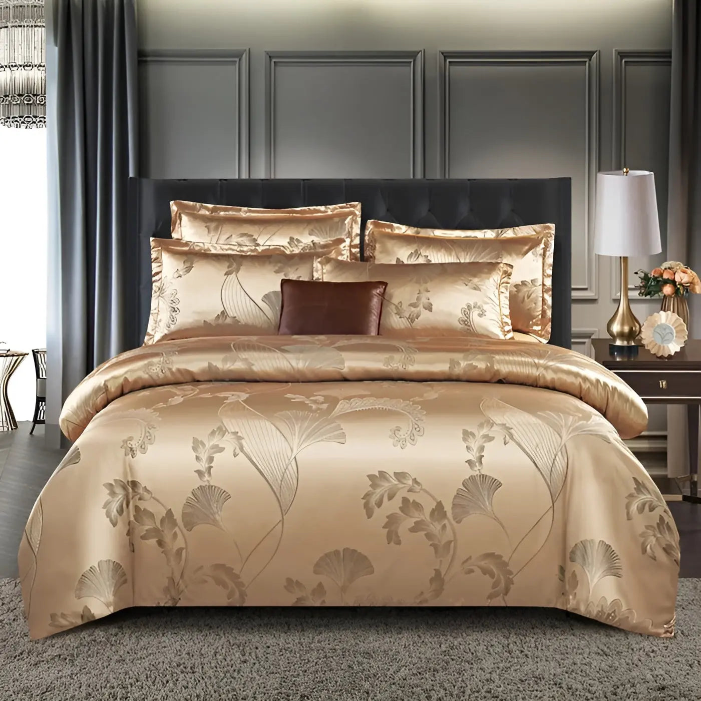 BowLift | Chic Satin Jacquard Duvet Cover for Luxury Bedroom