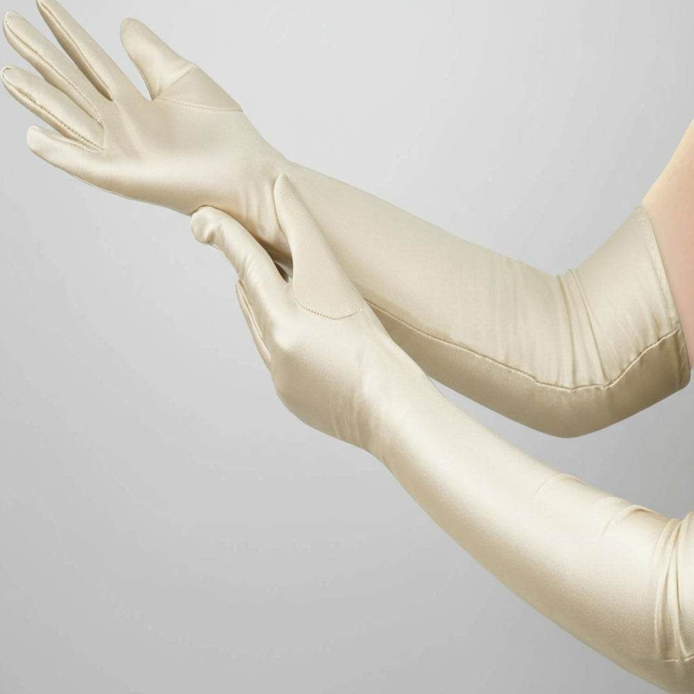 Skanto Skanto | Satin Opera Gloves Women Long Elbow Length Costume