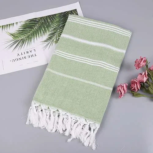 Ona | Absorbent Turkish Beach and Sauna Towel with Fringes | Quick-drying and Easy to Care For