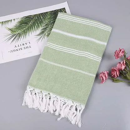 Ona | Absorbent Turkish Beach and Sauna Towel with Fringes | Quick-drying and Easy to Care For