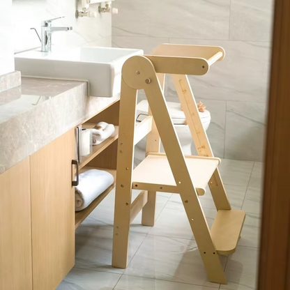 Skanto Skanto | Modern Folding Step Stool for Kids Kitchen Helper Tower - Safe & Versatile Child Aid