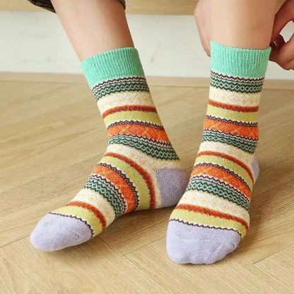 Skanto | Woolina | Women's Wool Socks Set | 5 Pairs | Extra Thick & Warm | Autumn & Winter