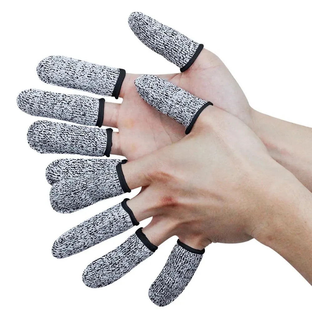 Skanto | 10 Pcs Anti-Cut Finger Cots - Level 5 High-Strength Safety, Flexible Fingertip Protectors, Kitchen Tools for Enhanced Finger Safety