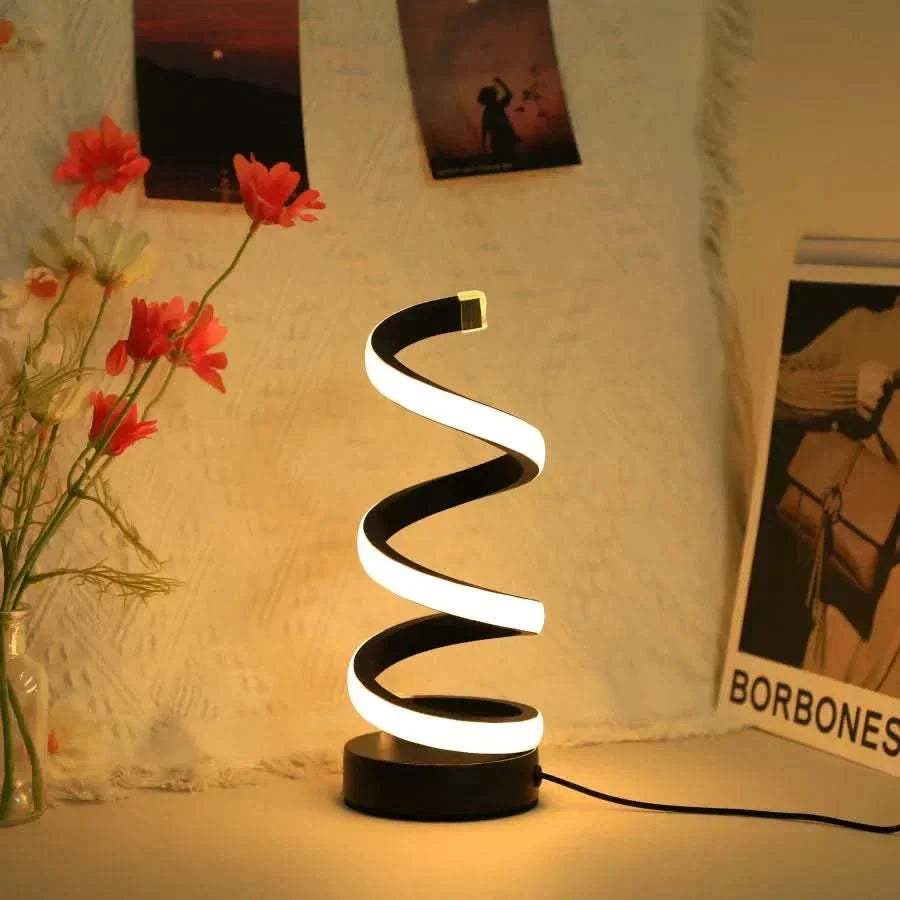 Skanto | Spiral LED Table Lamp – Modern Adjustable Light