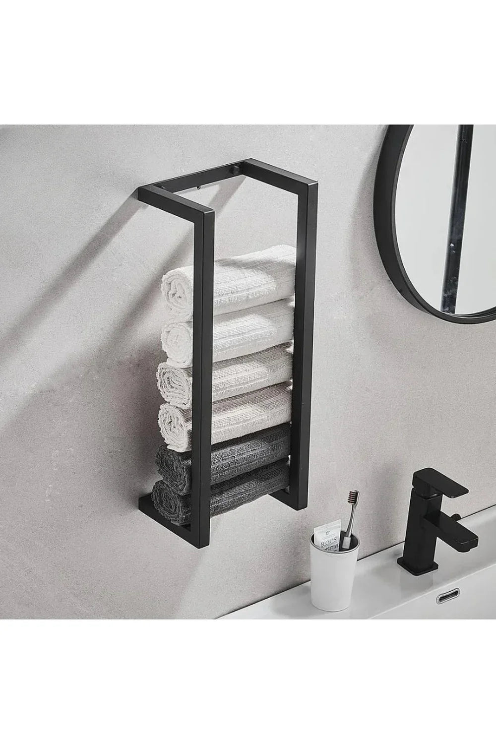 Skanto | Slim Black Bathroom Shelf
