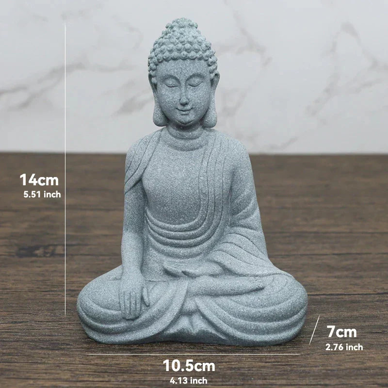 Skanto Skanto | Small Buddha Stone Statue Buddhist Monk Tibetan Buddhism Figures Zen Garden Ornament Meditation Home Aquarium Decoration