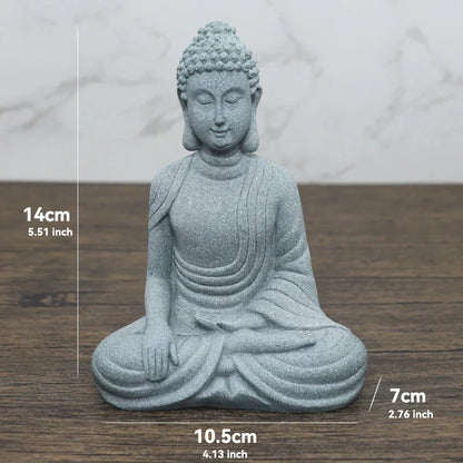 Skanto Skanto | Small Buddha Stone Statue Buddhist Monk Tibetan Buddhism Figures Zen Garden Ornament Meditation Home Aquarium Decoration