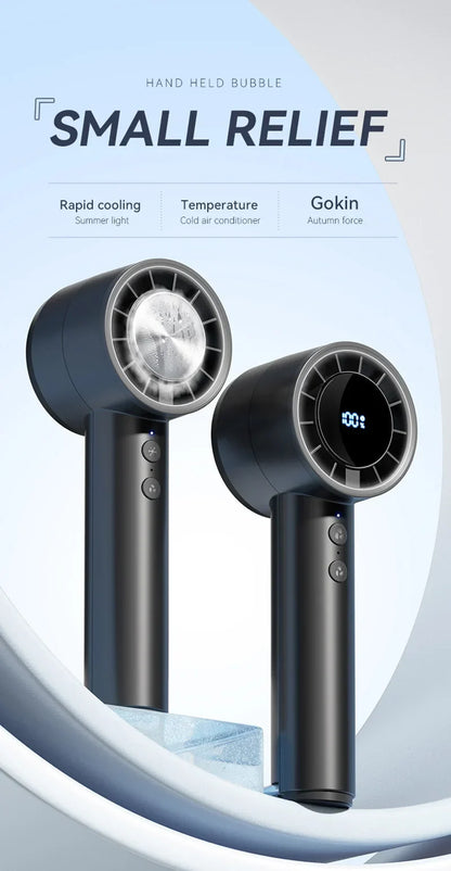 Silent High-Speed USB Handheld Fan – Portable Small Fan with LED Display, High Wind Power and Refrigerator Function | Karnz