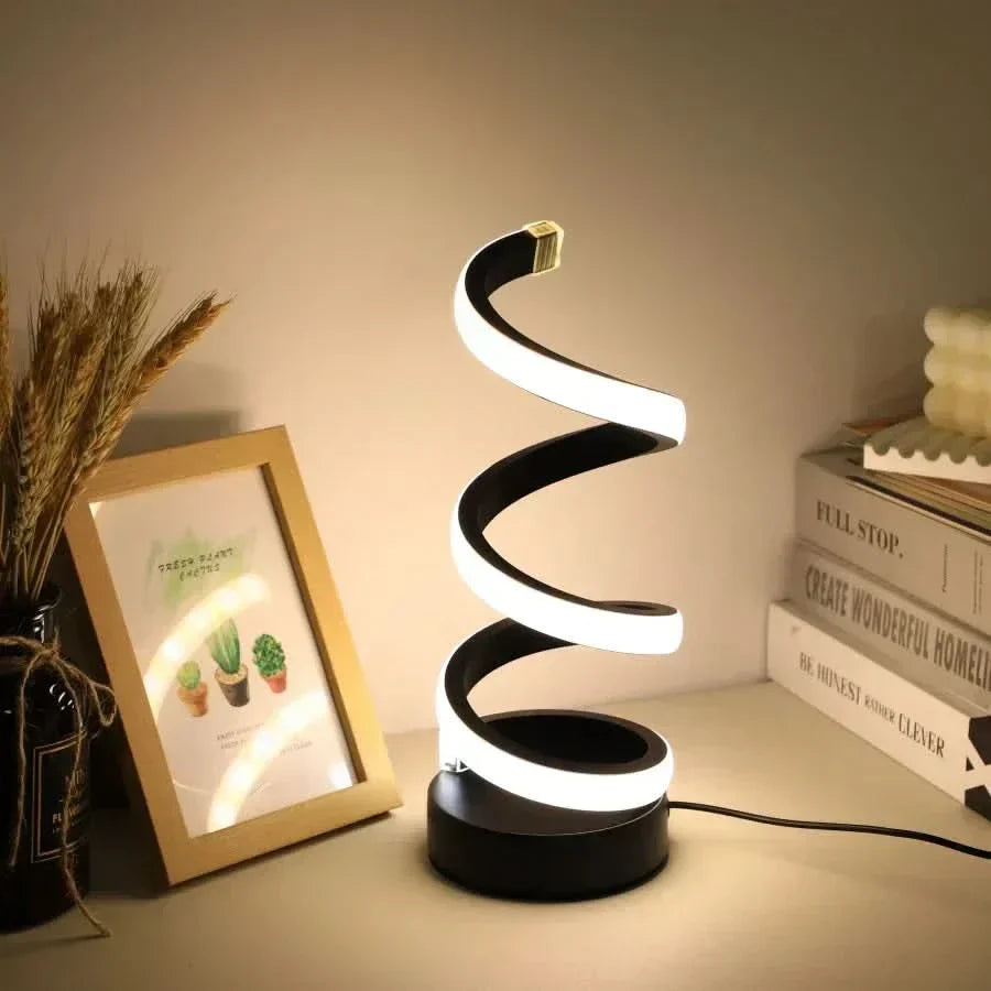 Skanto | Spiral LED Table Lamp – Modern Adjustable Light