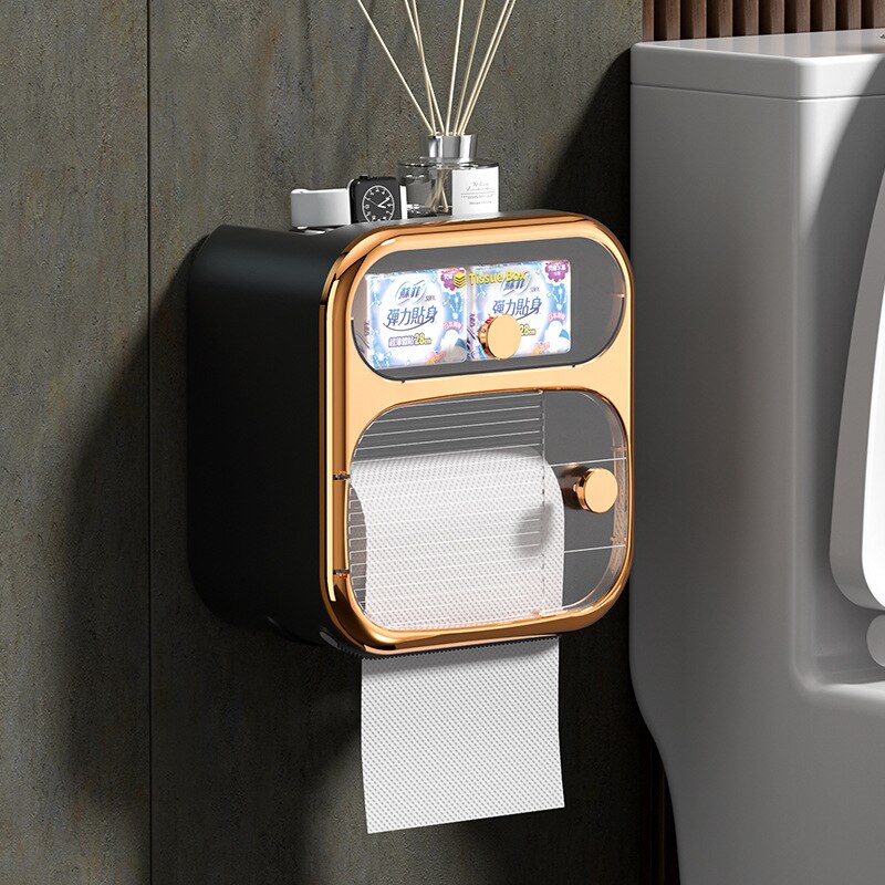 BowLift | MultiBox Wall-Mounted Toilet Paper Towel Storage Box