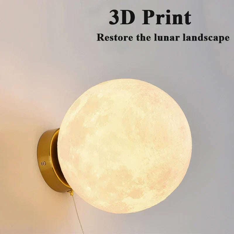 LunarGlow Wall Lamp - Moon-shaped Astronaut Lighting Bowlift