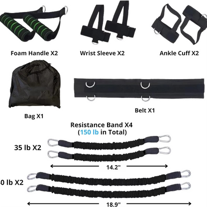 BowLift | Resistance Training Belt Set for Leg and Core Strength