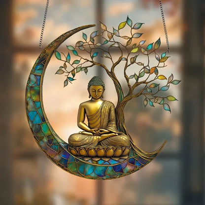 Brehn | Acrylic Sun Catcher ZenLight | 2D Buddha Decor | Window & Home Accessory | Spiritual Room Design