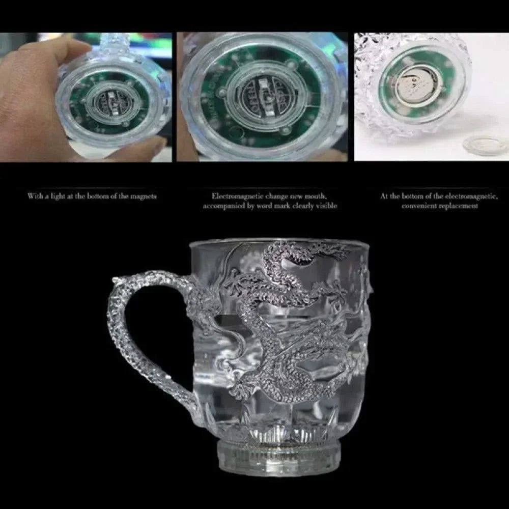 Skanto | 1 Piece Color Changing Luminescent LED Dragon Mug Water Activated Light Beer Coffee Milk Tea Wine Whiskey Bar Cup Creative Travel Gift