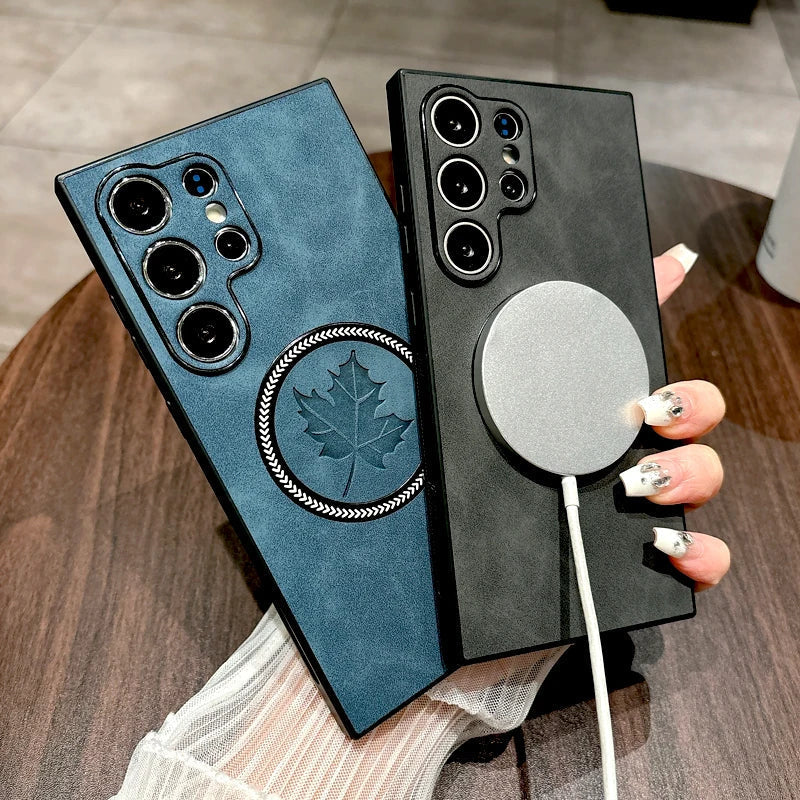 Sandsberg | Leather Samsung Galaxy Magnetic Wireless Charging Case