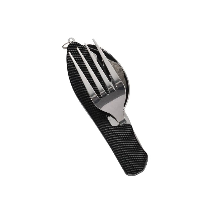 BowLift | TrailTool 3-in-1 Cutlery | Foldable & Durable | Stainless Steel with Handle | For Camping & Outdoor