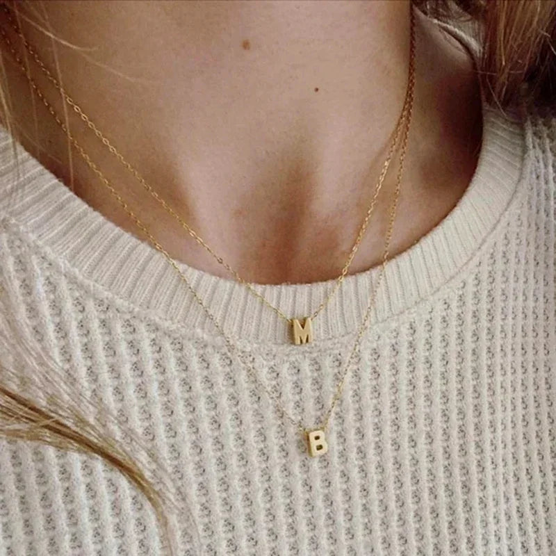 Skanto | Dainty Minimal Letter Initial Necklace