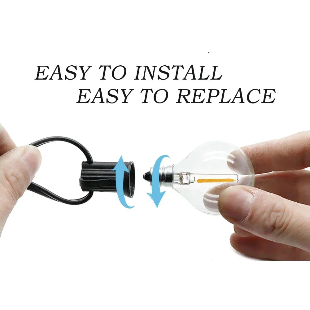 Skanto | G40 Light Bulbs, E12, 5 V, 110 V, 220 V, 1 W, Plastic Globe Bulbs, Light Sources, for Indoor and Outdoor Use, Patio, Home, Garden, Decoration, Warm White