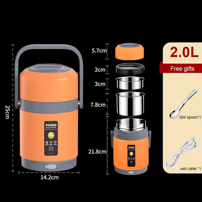 BowLift | USB Heated Stainless Steel Food Warmer Lunch Box