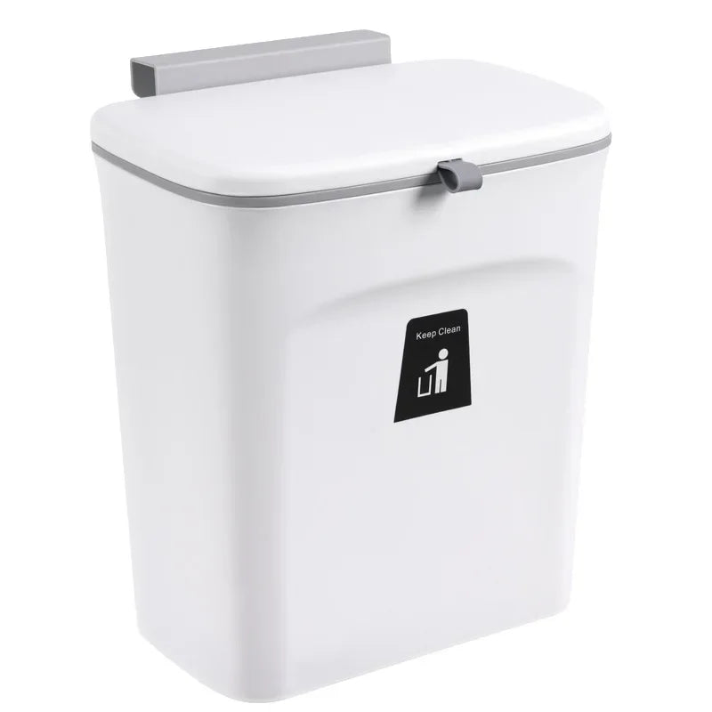 Skanto | Wall-Mounted Kitchen and Bathroom Trash Can with Lid - Available in 7L and 9L Sizes, Ideal for Storage and Waste Management