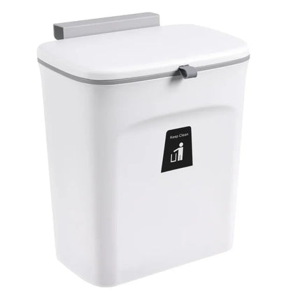 Skanto | Wall-Mounted Kitchen and Bathroom Trash Can with Lid - Available in 7L and 9L Sizes, Ideal for Storage and Waste Management