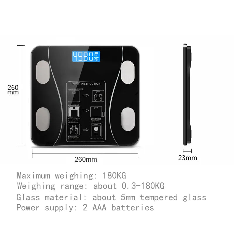 Skanto | Smart Bluetooth Body Composition Scale: Wireless Digital Bathroom Scale Analyzer with Smartphone App