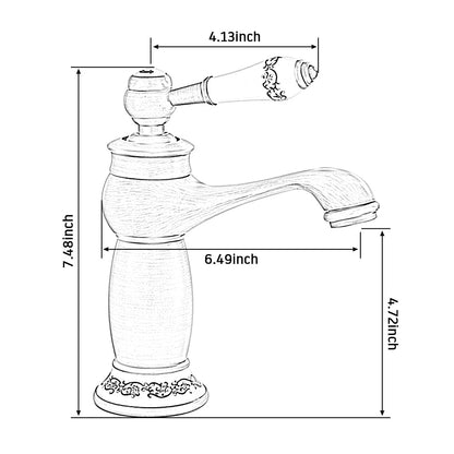 HeritageFlow – Vintage Bronze Faucet with Porcelain Handle Skanto