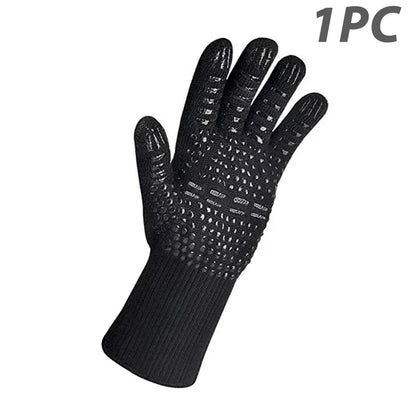 Brehn | ThermaGrip Heat-Resistant Grill Glove | Silicone & Cotton | Non-slip & Fireproof up to 800 °C | For Grill, Oven & BBQ | 1 Piece