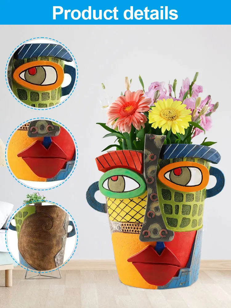 Skanto | Colorful Face Flower Pot – Creative Decoration for Home and Garden