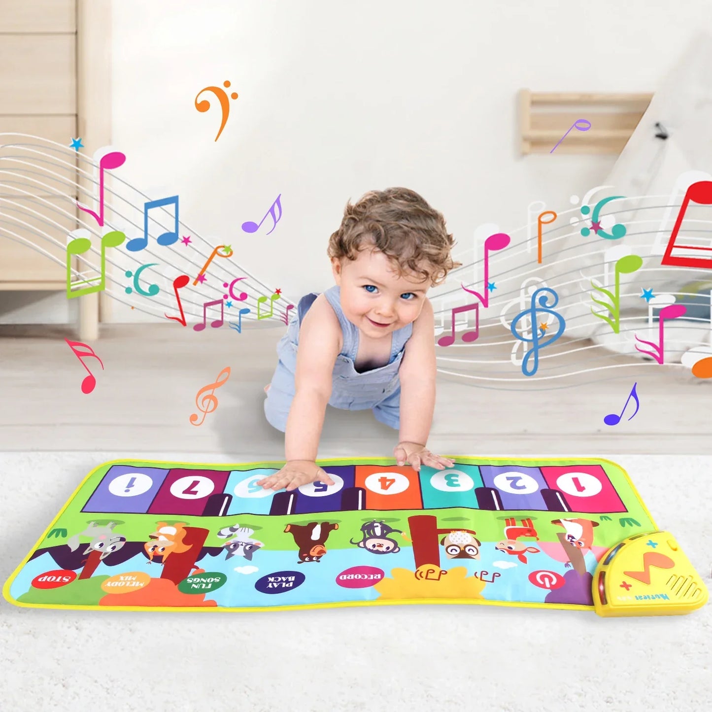 Skanto Multifunctional Musical Dance Mat for Toddlers - Interactive Piano Keyboard with Animal Sounds, Educational Kids Gift, Portable Fun!