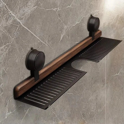 Skanto | Over Sink Suction Cup Walnut Bathroom Shelf