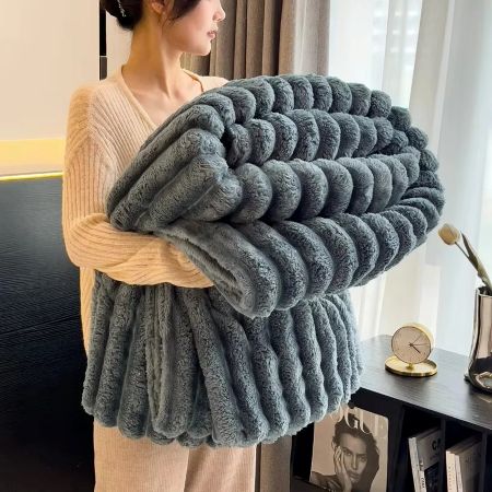 BowLift | Luxurious Faux Rabbit Fur Plush Throw Blanket - Perfectly Warm and Soft for Your Home